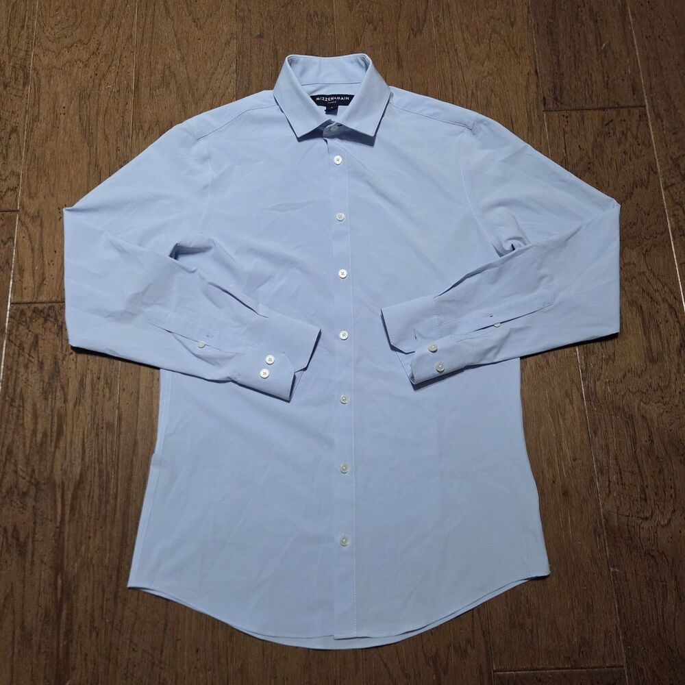 Mizzen Main Leeward Shirt Men S Blue Trim Fit Performance LS